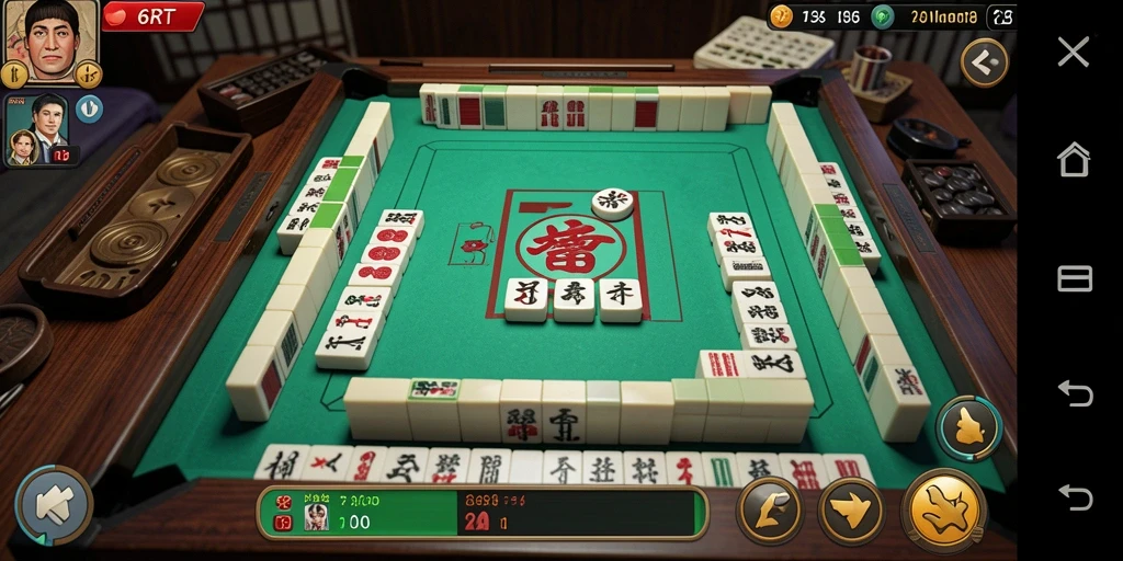 Screenshot gameplay 6RT dengan desain ubin Mahjong yang menarik.