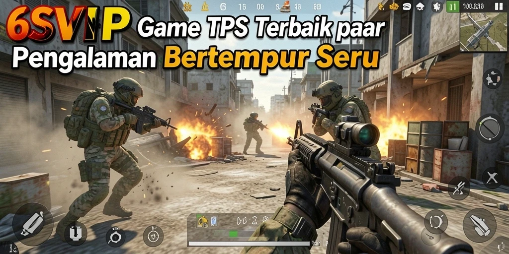 Screenshot menampilkan aksi intens di game TPS 6SVIP.