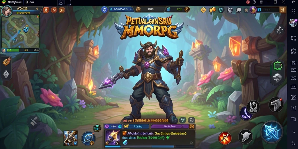 Screenshot gameplay ATOM138 menampilkan pertarungan epik dalam dunia MMORPG.