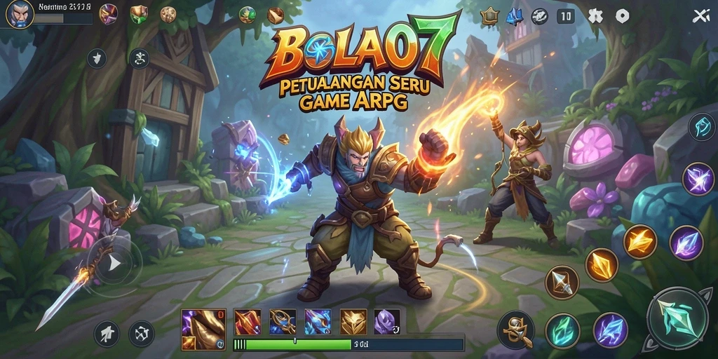 Screenshot gameplay BOLA07 menunjukkan aksi pertarungan seru dan karakter yang dinamis.