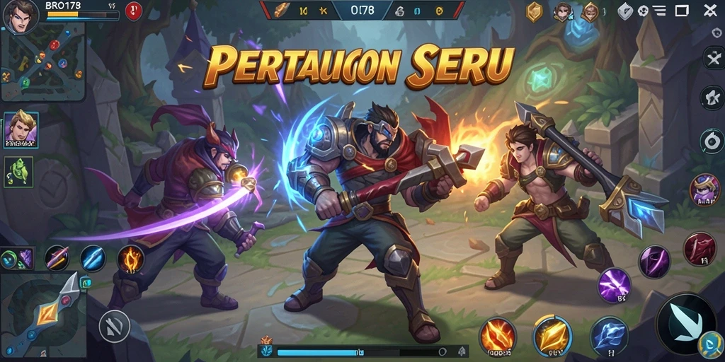 Screenshot BRO178 menampilkan aksi gameplay MOBA yang mendebarkan.