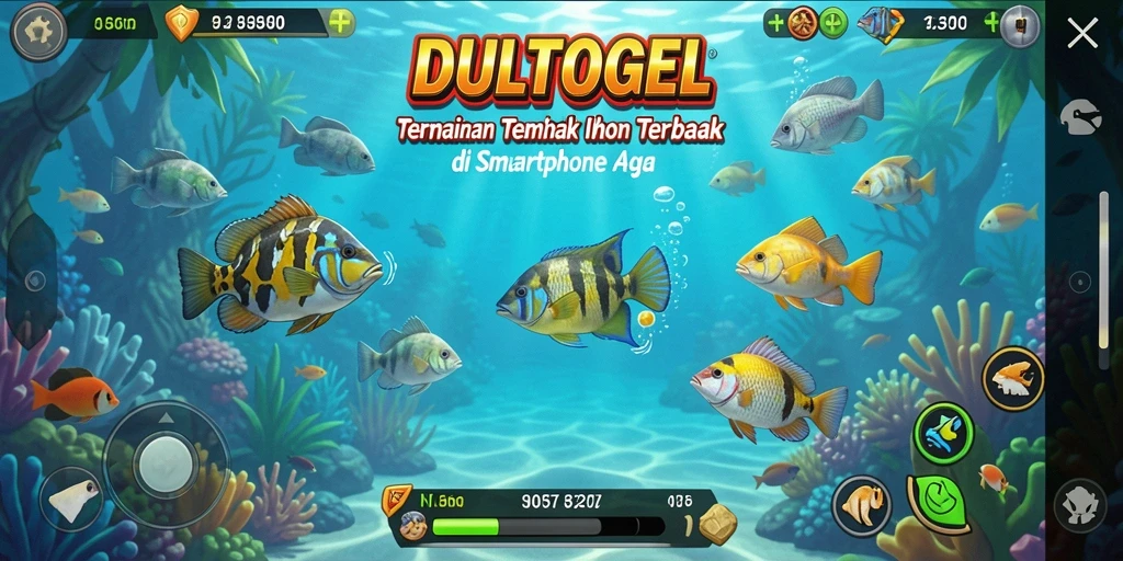 Screenshot gameplay DULTOGEL yang menampilkan aksi Tembak Ikan yang seru.