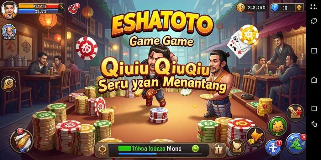 Gameplay seru ESHATOTO yang menampilkan permainan QiuQiu yang mendebarkan.