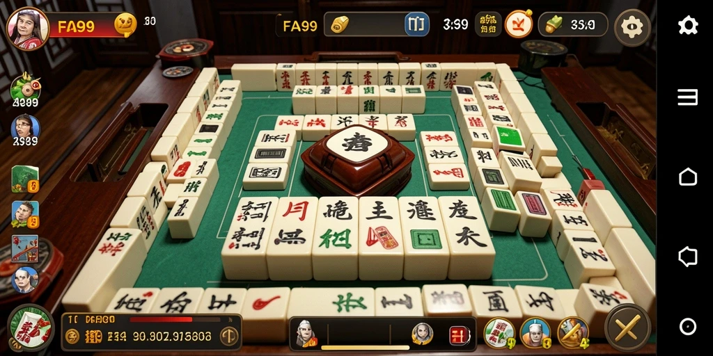Screenshot gameplay FA99 menampilkan pengalaman bermain Mahjong yang mengasyikkan.