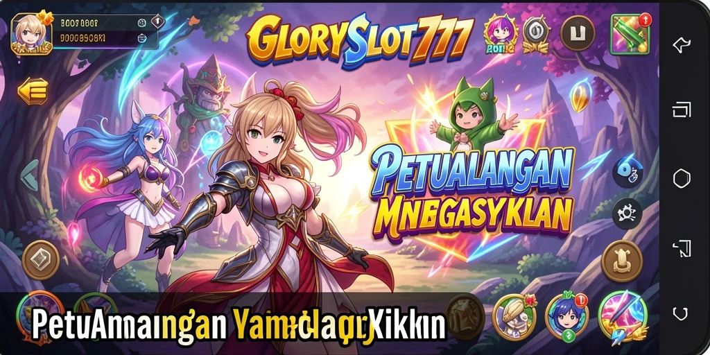 Tampilan gameplay seru dari GLORYSLOT777 dengan karakter anime menawan.