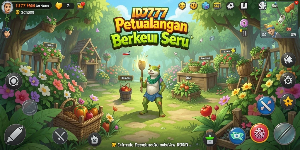 Gameplay seru ID777 saat mengolah lahan pertanian.