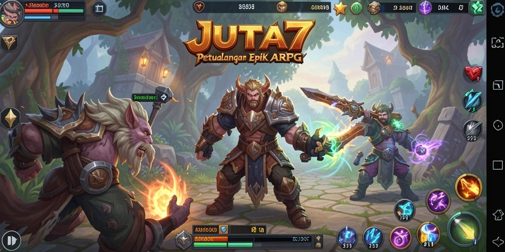 Screenshot gameplay JUTA7 menampilkan aksi pertarungan seru dalam dunia ARPG.