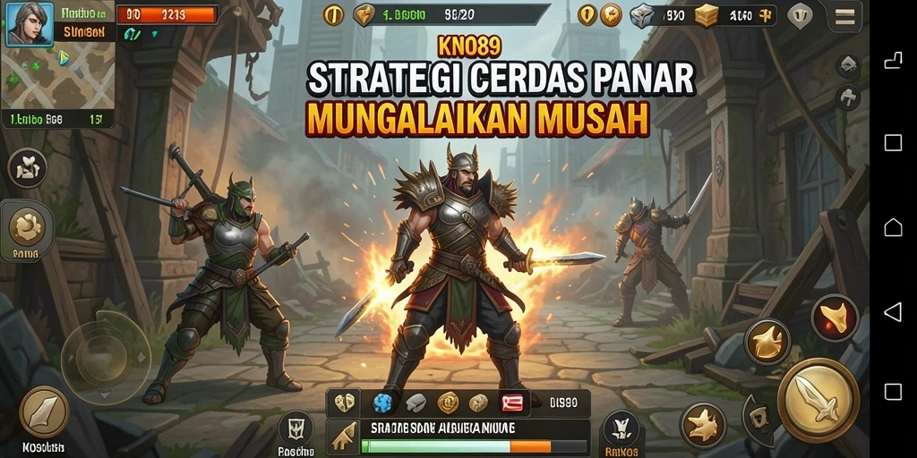 Screenshot KNO89 menampilkan tindakan strategis dan pertarungan sengit di medan perang.