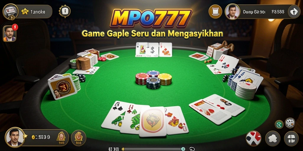 Tampilan gameplay seru Gaple di MPO777 dengan interaksi pemain.