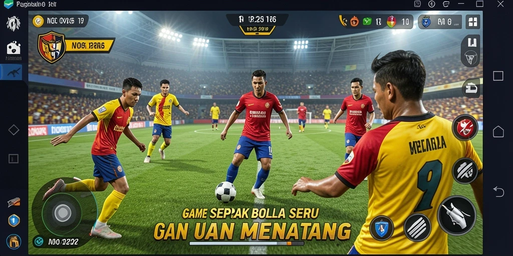 Gameplay N06 dengan aksi sepak bola yang mendebarkan dan dinamis.