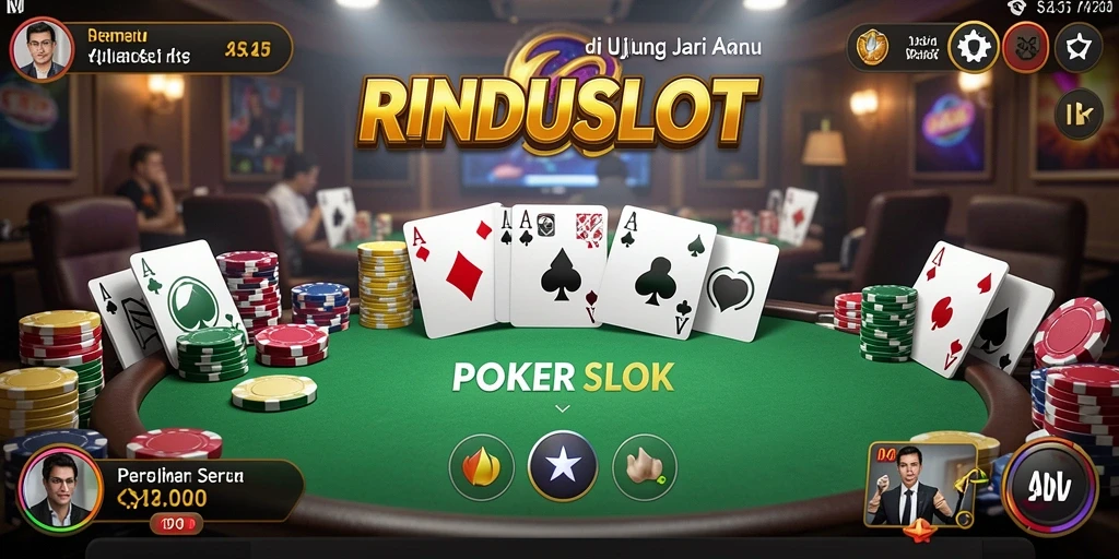 Screenshot utama RINDUSLOT menampilkan serunya bermain poker online.