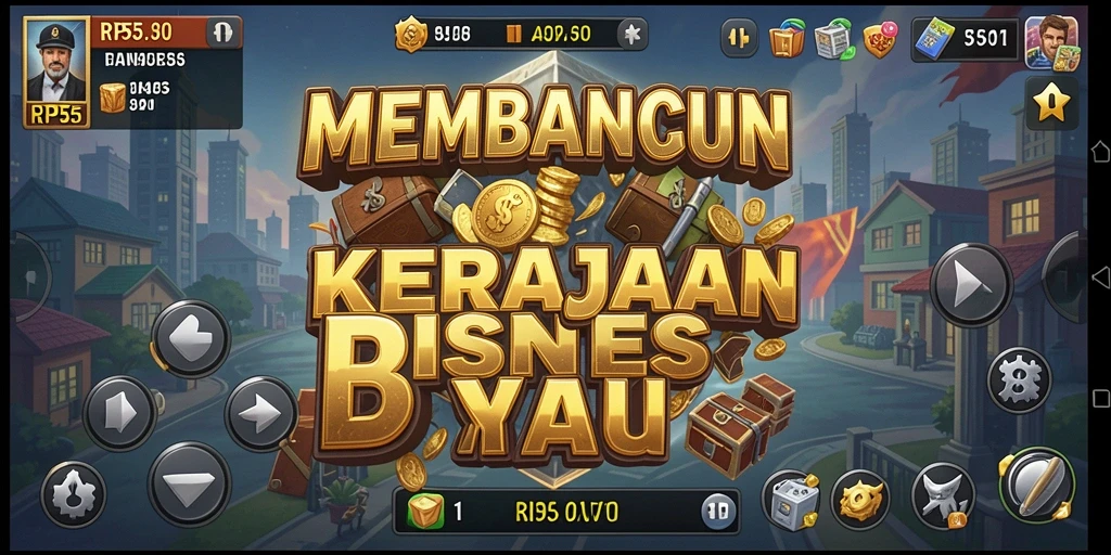 Tampilan gameplay RP55 yang menarik dengan strategi bisnis.