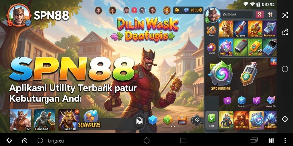 Tampilan utama SPN88 menampilkan berbagai fitur Utility yang memudahkan pengguna.