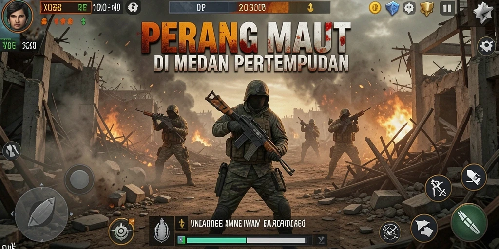 Tampilan gameplay menegangkan dalam pertarungan Battle Royale.